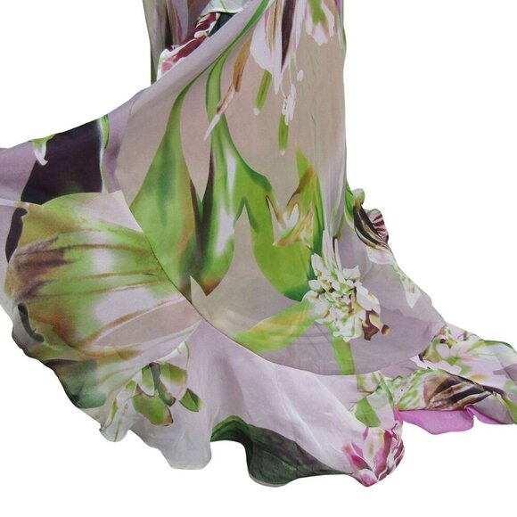 MUSANI COUTURE 6 Floral ASYMMETRICAL Halter FAIRY Pink Princess Prom Maxi Dress - Picture 5 of 14